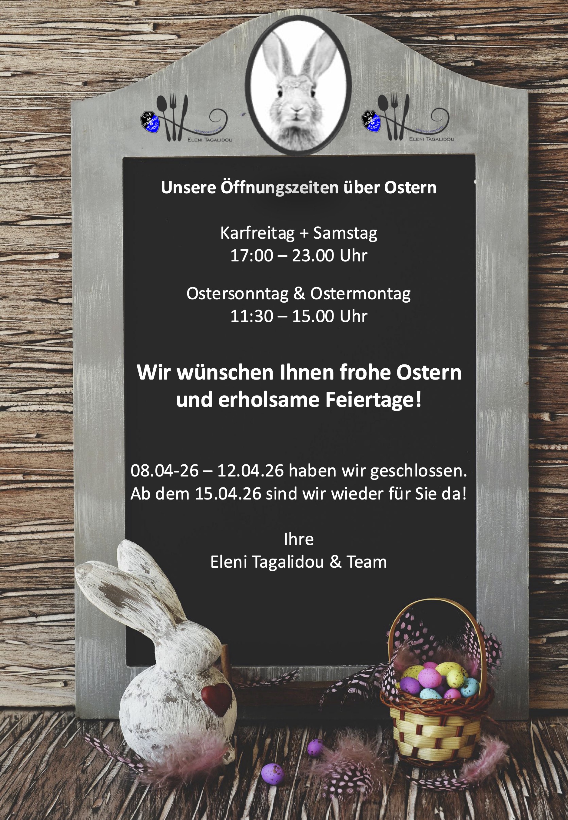 Unsere Öffnungszeiten über Ostern